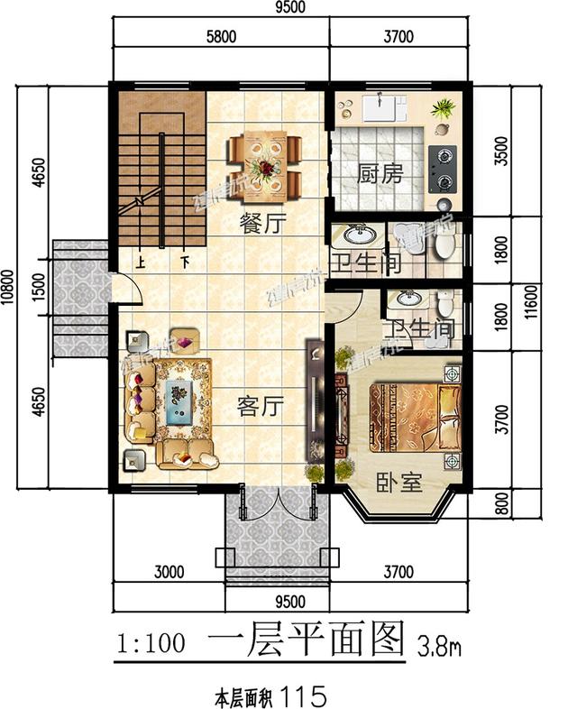 好消息！占地115平的二層別墅設(shè)計圖，你有30萬就能拿下