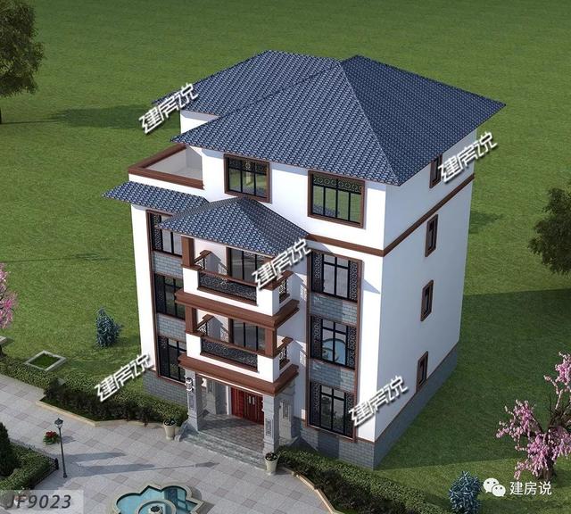 新中式設(shè)計(jì)圖，四兄弟合建146㎡，每人只出20萬，碾壓全村自建房