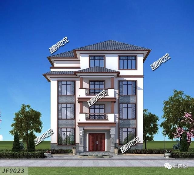 新中式設(shè)計(jì)圖，四兄弟合建146㎡，每人只出20萬，碾壓全村自建房