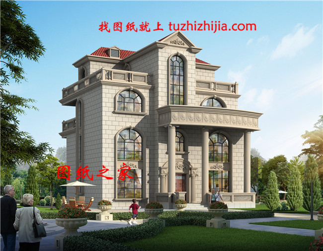 最新豪華四層別墅設(shè)計圖紙，客廳中空，豪華大氣