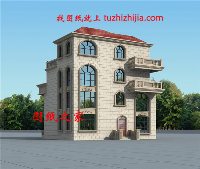 最新豪華四層別墅設(shè)計圖紙，客廳中空，豪華大氣