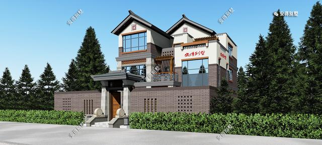 中式別墅設(shè)計(jì)圖，勝過(guò)四合院，樓中樓客廳7間臥室，親戚朋友都說(shuō)好