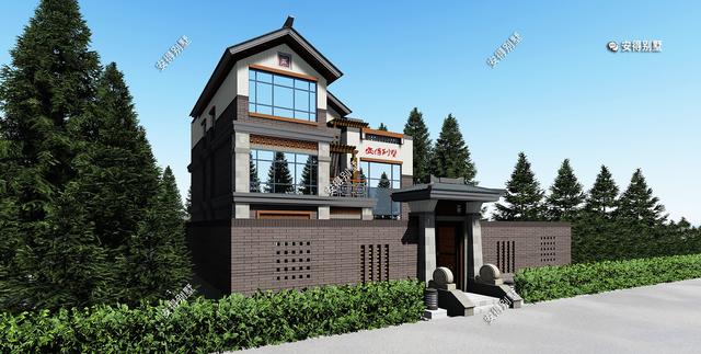 中式別墅設(shè)計(jì)圖，勝過(guò)四合院，樓中樓客廳7間臥室，親戚朋友都說(shuō)好