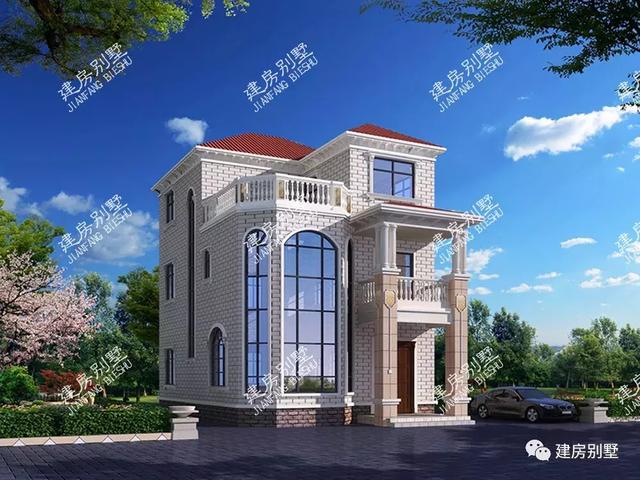 小面寬的鄉(xiāng)村自建房設計圖，第一棟平屋頂也很美，第二棟建起來30多萬