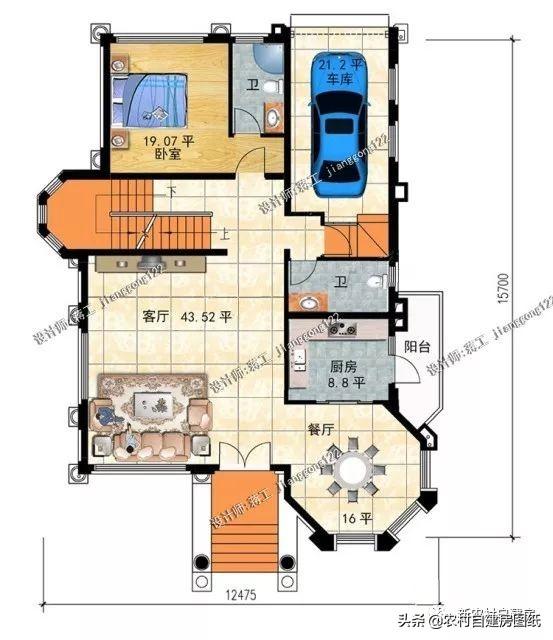 3款帶地下室農(nóng)村別墅設(shè)計圖，第1款人人建得起，第3一看就是有身份的人