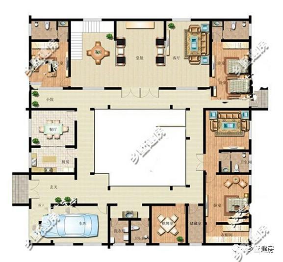 21X21米四合院別墅設(shè)計(jì)圖，舒適大氣，是最好的天人合一！