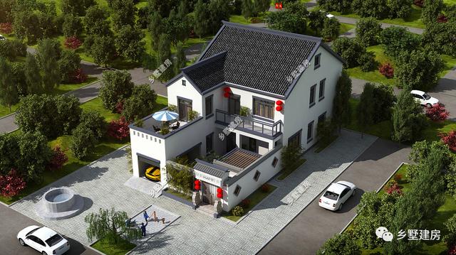 新年蓋好房，二層新中式別墅設(shè)計(jì)圖，建了招財(cái)納氣，財(cái)源滾滾來(lái)！