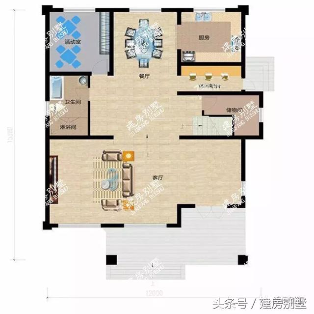 3款面寬12米的二層別墅設(shè)計(jì)圖，戶型中的佼佼者，建了不后悔