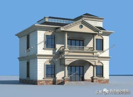 戶型方正面積適中的經(jīng)濟(jì)型二層農(nóng)村別墅設(shè)計(jì)圖，二三十萬就能建