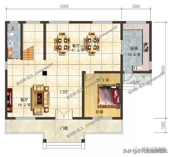 戶型方正面積適中的經(jīng)濟(jì)型二層農(nóng)村別墅設(shè)計(jì)圖，二三十萬就能建