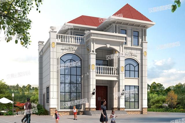 三層簡(jiǎn)約農(nóng)村別墅設(shè)計(jì)圖外觀實(shí)景素淡典雅，戶型大方功能實(shí)用