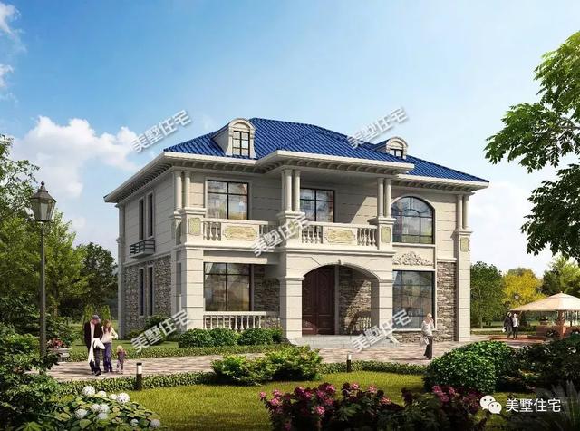 方正實用的二層小別墅設(shè)計圖，挑高客廳+中西雙廚，油然而生一種體面之感