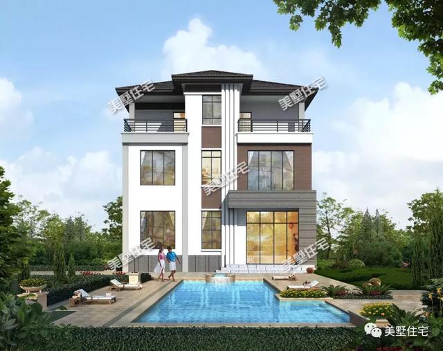 新款現(xiàn)代風(fēng)別墅設(shè)計圖，外觀簡約時尚，占地116平