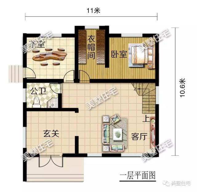 新款現(xiàn)代風(fēng)別墅設(shè)計圖，外觀簡約時尚，占地116平