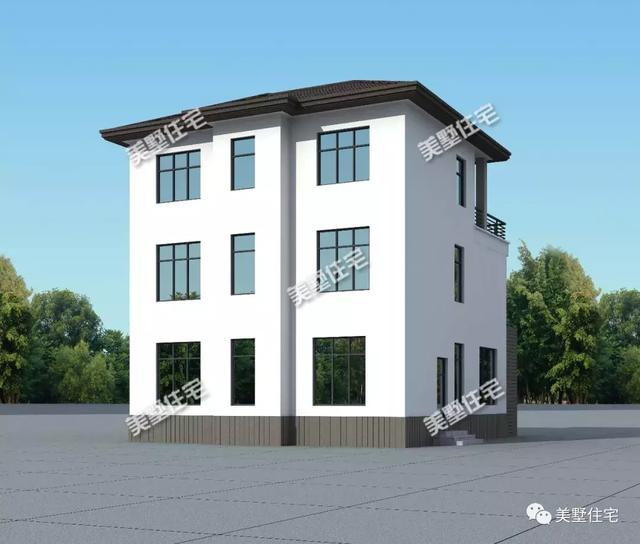 新款現(xiàn)代風(fēng)別墅設(shè)計圖，外觀簡約時尚，占地116平