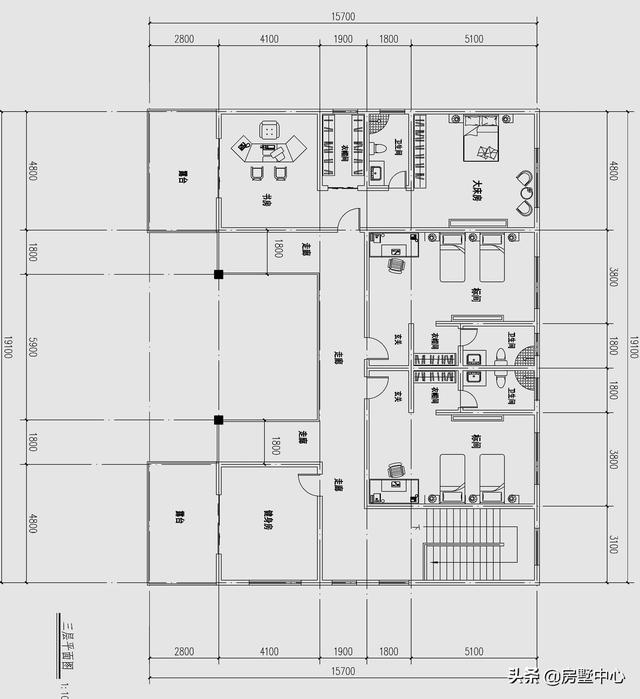 結(jié)合新中式和歐式風(fēng)格的別墅設(shè)計圖，簡潔大方，古典淡雅