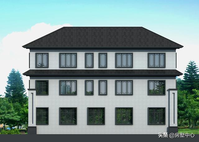 結(jié)合新中式和歐式風(fēng)格的別墅設(shè)計圖，簡潔大方，古典淡雅