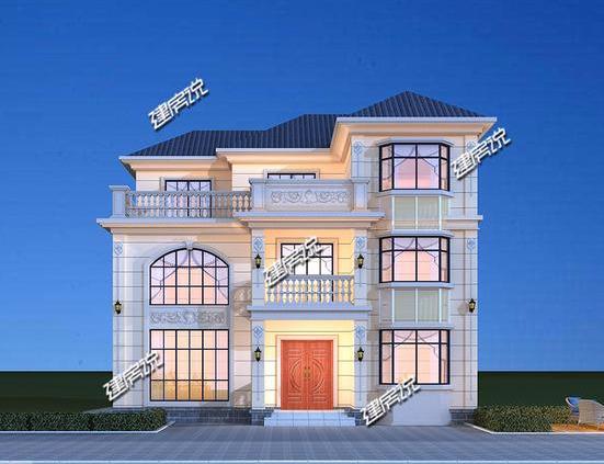 小伙蓋村里最美三層別墅，外觀清新靚麗，典型的歐式造型，大氣恢宏