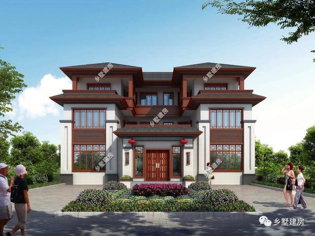 新中式四合院設(shè)計(jì)圖，卻有傳統(tǒng)的黛瓦白墻，真是讓人過目不忘的農(nóng)村別墅