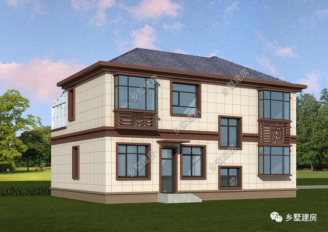 新中式二層別墅設計圖，4套房+陽光房，21萬輕松享受多彩農(nóng)村生活！