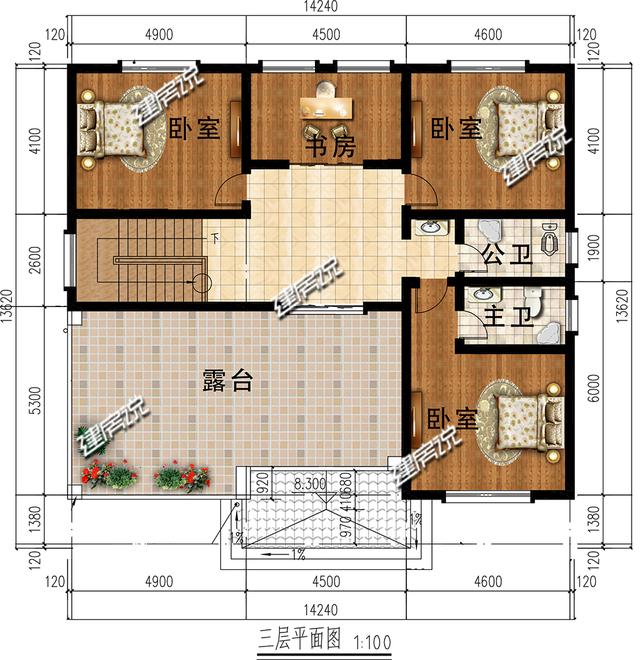 我有一棟漂亮的中式別墅設計圖，要和你分享，圖紙收藏開春就建房