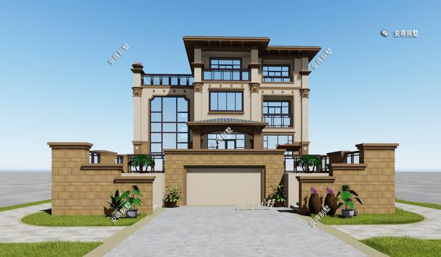 歐式別墅設(shè)計(jì)圖，這款解決了地勢(shì)高差問(wèn)題的，好看實(shí)用簡(jiǎn)直帥呆了！