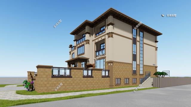 歐式別墅設(shè)計(jì)圖，這款解決了地勢(shì)高差問(wèn)題的，好看實(shí)用簡(jiǎn)直帥呆了！