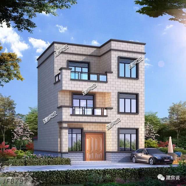 經(jīng)典別墅設(shè)計(jì)圖，面寬僅8米，也能建實(shí)用好房，讓你風(fēng)光返鄉(xiāng)