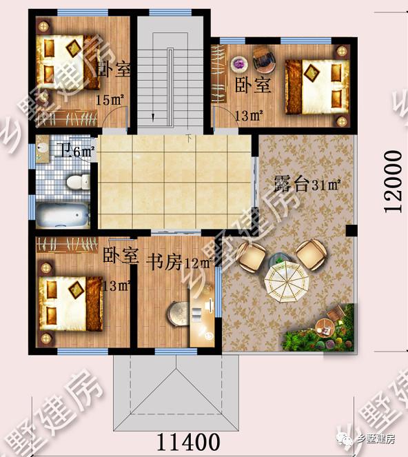 農(nóng)村三層自建別墅設(shè)計(jì)圖，車庫(kù)+套房+雙露臺(tái)，從此開啟品質(zhì)幸福生活！