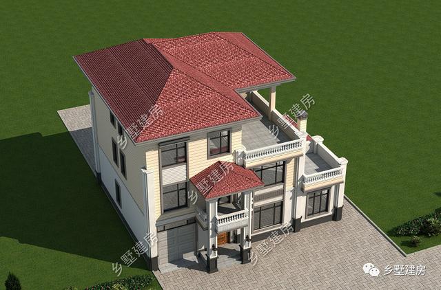 農(nóng)村三層自建別墅設(shè)計(jì)圖，車庫(kù)+套房+雙露臺(tái)，從此開啟品質(zhì)幸福生活！