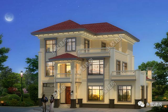 農(nóng)村三層自建別墅設(shè)計(jì)圖，車庫(kù)+套房+雙露臺(tái)，從此開啟品質(zhì)幸福生活！