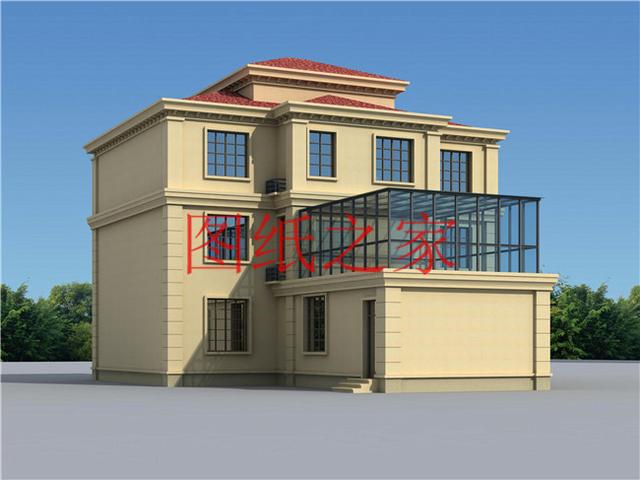 開間15米的三層別墅設(shè)計(jì)圖，美觀大氣、舒適實(shí)用，造價(jià)50萬左右！