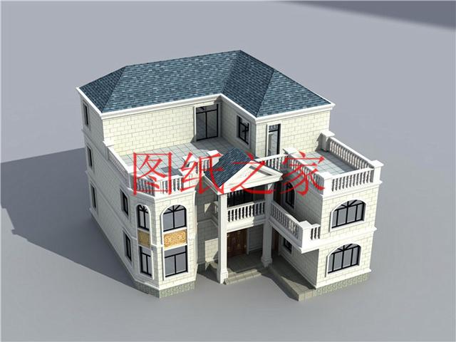 開間15米的三層別墅設(shè)計(jì)圖，美觀大氣、舒適實(shí)用，造價(jià)50萬左右！