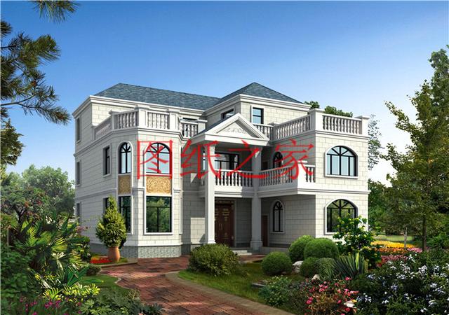 開間15米的三層別墅設(shè)計(jì)圖，美觀大氣、舒適實(shí)用，造價(jià)50萬左右！