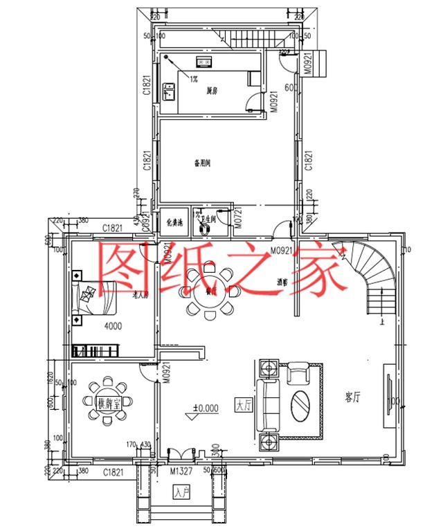 開間15米的三層別墅設(shè)計(jì)圖，美觀大氣、舒適實(shí)用，造價(jià)50萬左右！