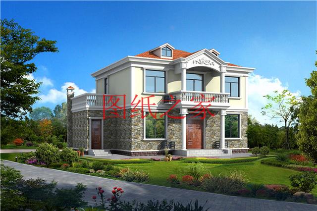 110平米的二層別墅設(shè)計圖，開間13米造價只要20萬，非常經(jīng)濟(jì)實(shí)惠！