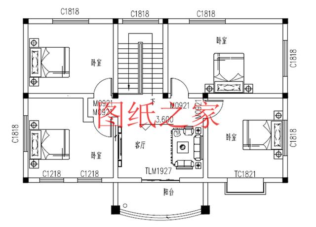 110平米的二層別墅設(shè)計圖，開間13米造價只要20萬，非常經(jīng)濟(jì)實(shí)惠！