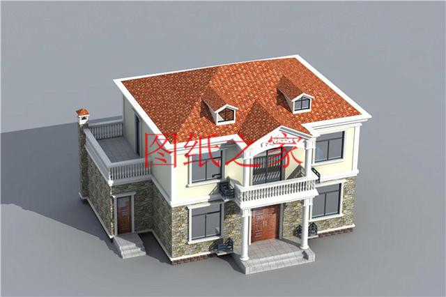 110平米的二層別墅設(shè)計圖，開間13米造價只要20萬，非常經(jīng)濟(jì)實(shí)惠！