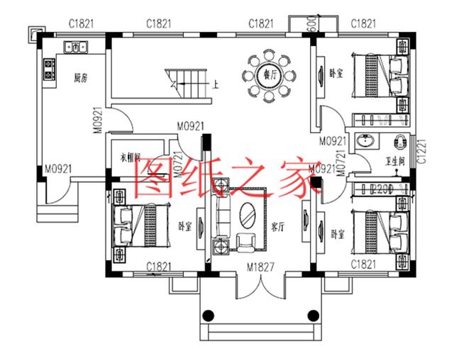 110平米的二層別墅設(shè)計圖，開間13米造價只要20萬，非常經(jīng)濟(jì)實(shí)惠！