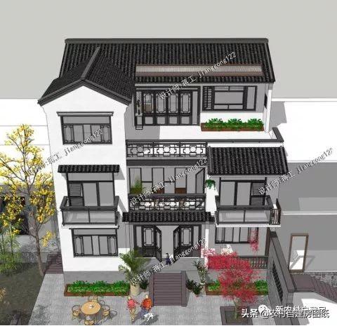 11×9米新中式農(nóng)村別墅設(shè)計(jì)圖，古色古香，一般人建不了