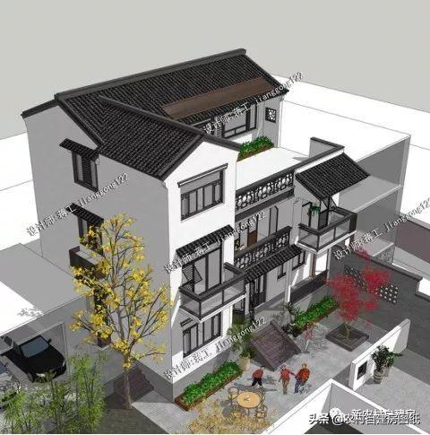 11×9米新中式農(nóng)村別墅設(shè)計(jì)圖，古色古香，一般人建不了