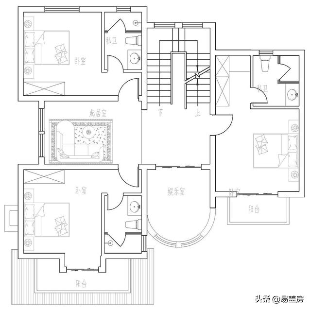 52萬浙江歐式別墅設計圖，空間通透，自住同時也能出租，農(nóng)村建一棟真合適