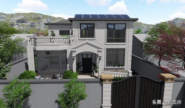 歐式別墅設計圖，河北農(nóng)村39萬建起，有露臺可停車，室內(nèi)輪椅使用沒問題，真舒服