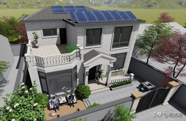 歐式別墅設計圖，河北農(nóng)村39萬建起，有露臺可停車，室內(nèi)輪椅使用沒問題，真舒服