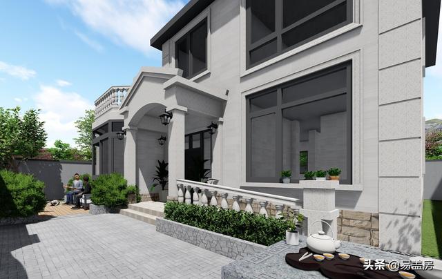 歐式別墅設計圖，河北農(nóng)村39萬建起，有露臺可停車，室內(nèi)輪椅使用沒問題，真舒服