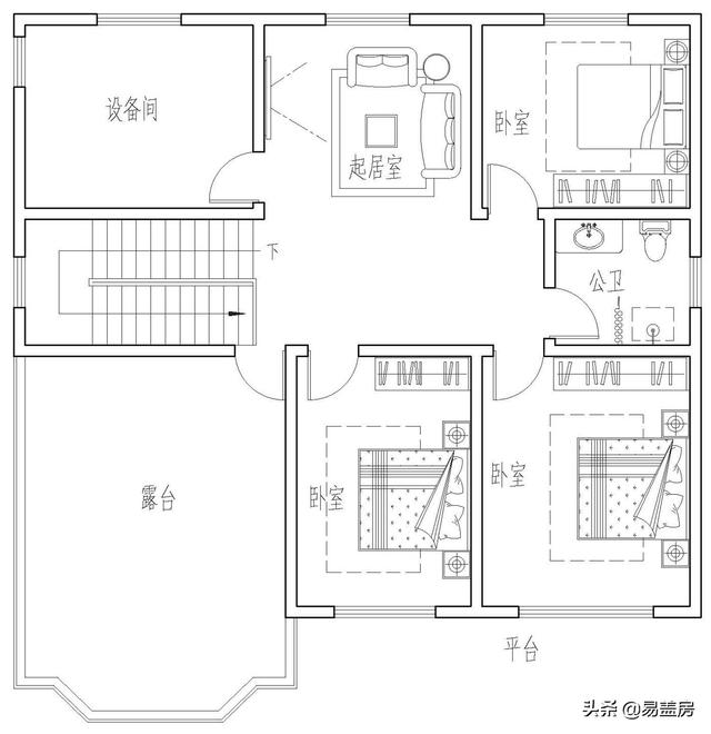 歐式別墅設計圖，河北農(nóng)村39萬建起，有露臺可停車，室內(nèi)輪椅使用沒問題，真舒服