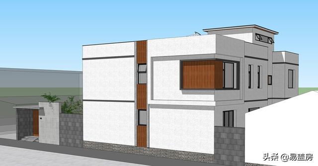 農(nóng)村別墅設(shè)計圖，平屋頂帶庭院，北京現(xiàn)代小院通透開闊，老人都稱贊