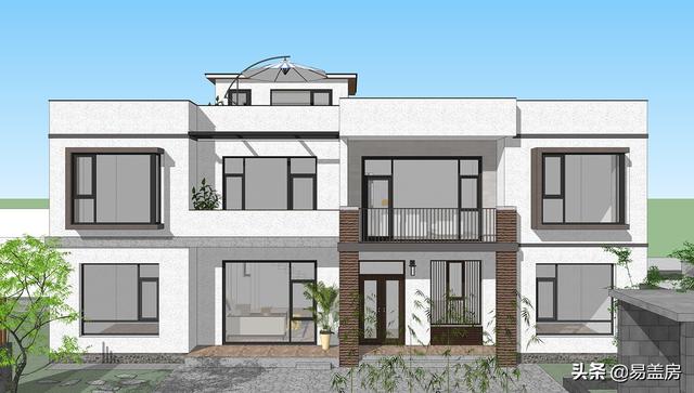 農(nóng)村別墅設(shè)計圖，平屋頂帶庭院，北京現(xiàn)代小院通透開闊，老人都稱贊