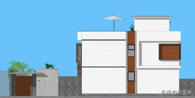 農(nóng)村別墅設(shè)計圖，平屋頂帶庭院，北京現(xiàn)代小院通透開闊，老人都稱贊