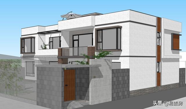 農(nóng)村別墅設(shè)計圖，平屋頂帶庭院，北京現(xiàn)代小院通透開闊，老人都稱贊